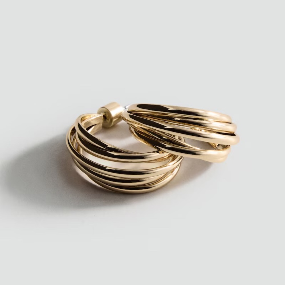 MANGO INTERTWINED HOOP EARRINGS NWT